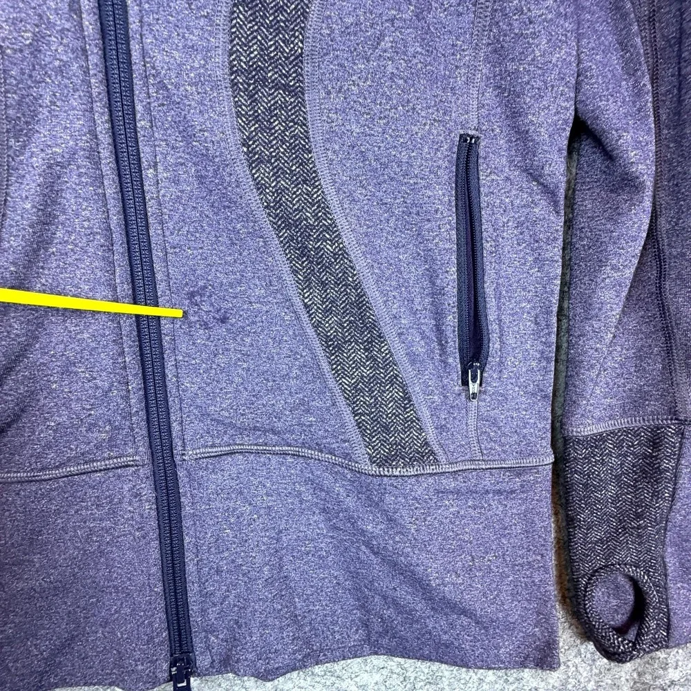 Lululemon Athletica Stride Jacket Womens 6‎ Heather Purple Stretch Logo Full Zip